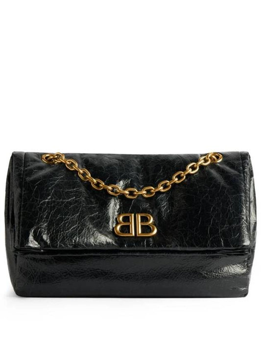 Monaco Small Chain Shoulder Bag Black - BALENCIAGA - BALAAN 1