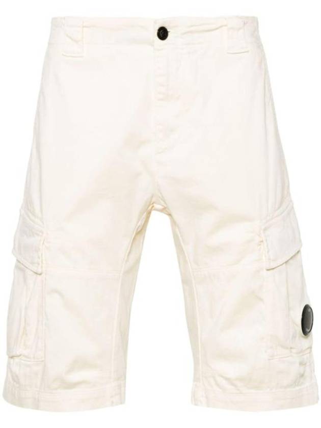 Stretch Satin Cargo Shorts Beige - CP COMPANY - BALAAN 2