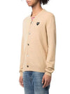 Black Heart Wappen Wool Knit Beige Cardigan AZN0240513 - COMME DES GARCONS PLAY - BALAAN 3