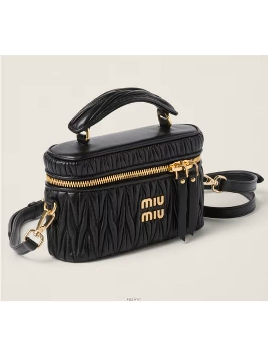 Logo Matelasse Nappa Leather Tote Bag Black - MIU MIU - BALAAN 2