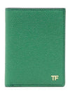 Small Grain Leather Card Wallet Mint - TOM FORD - BALAAN 2