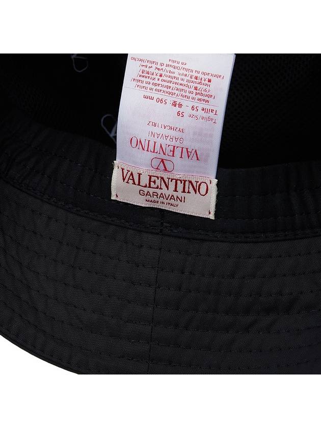 Signature V Logo Bucket Hat Black - VALENTINO - BALAAN 10