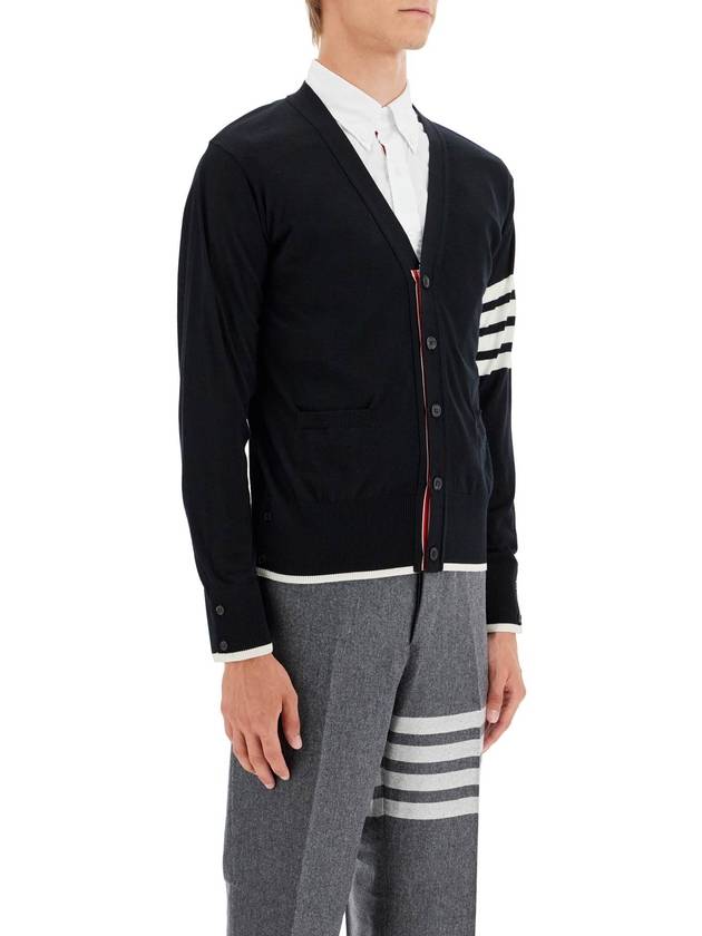 Wool 4-Bar Cardigan Black - THOM BROWNE - BALAAN 3