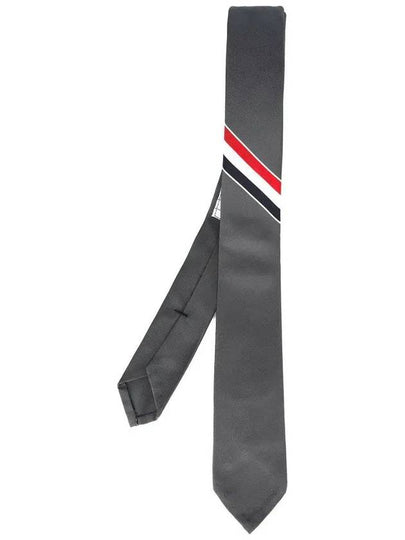 Grosgrain Stripe Classic Tie Grey - THOM BROWNE - BALAAN 2