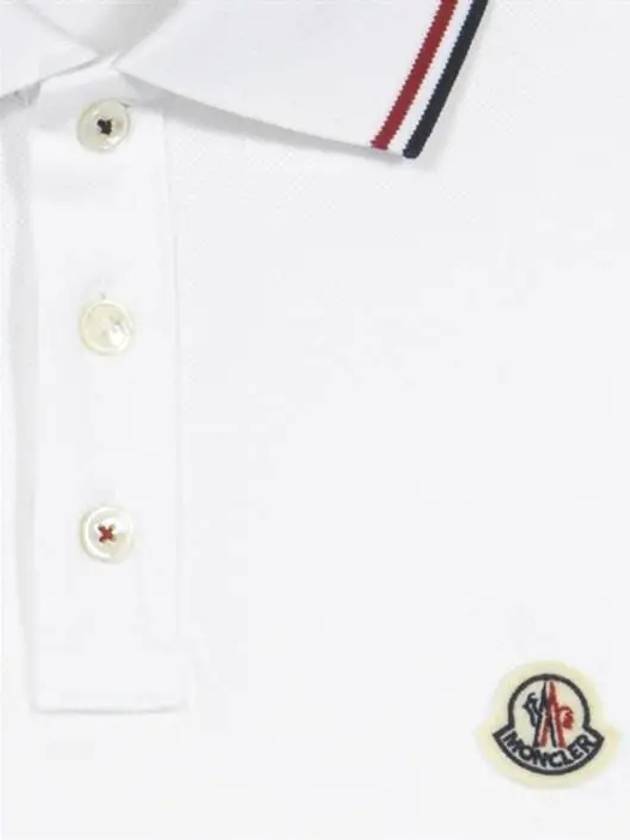 Logo Patch Short Sleeve Polo Optical White - MONCLER - BALAAN 5