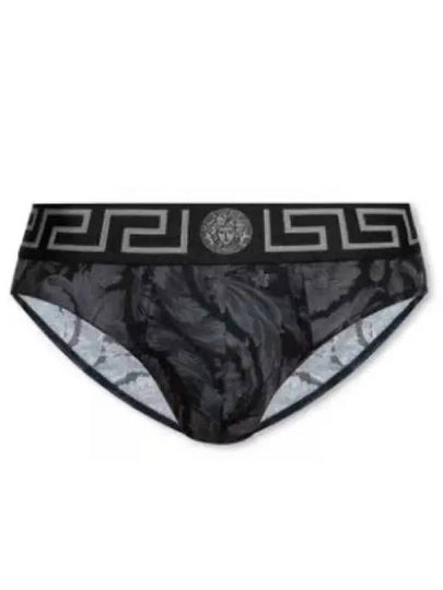 Men's Baroque Print Triangle Briefs Black Grey - VERSACE - BALAAN 2