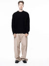 Men s M243TP06BK Tier Damage Punching Round Knit Black - CHANCE'S NOI - BALAAN 5