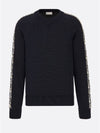 Oblique Inserts Cotton Jersey Sweatshirt Deep Blue - DIOR - BALAAN 2