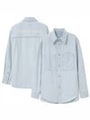 Back Logo Denim Cotton Long Sleeve Shirt Blue - WOOYOUNGMI - BALAAN 2