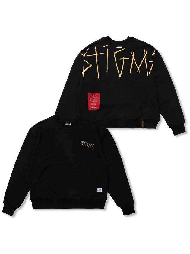 Doodle Oversized Crewneck Black - STIGMA - BALAAN 1