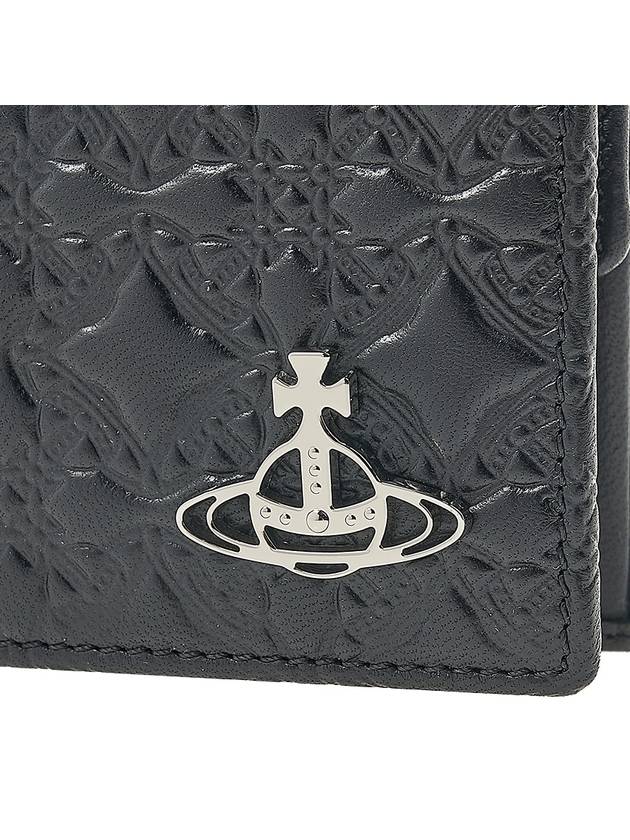 Embossed Nappa Leather Half Wallet Black - VIVIENNE WESTWOOD - BALAAN 7