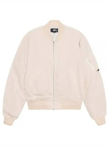 LINEN BEACH BOMBER 115703 NATURAL Linen beach bomber jacket - STUSSY - BALAAN 1