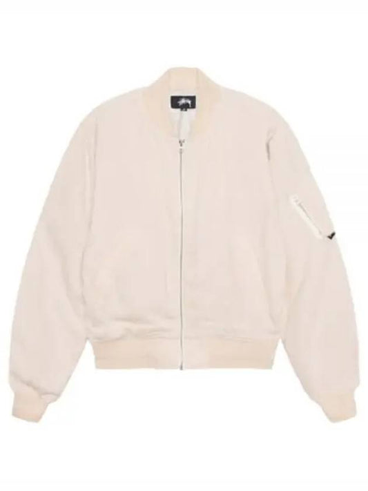 LINEN BEACH BOMBER 115703 NATURAL Linen beach bomber jacket - STUSSY - BALAAN 1