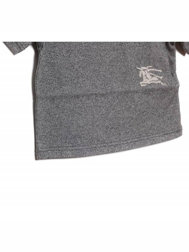 EKD embroidered two tone short sleeve t shirt 8078320 CHARCOAL GRAY MELANGE 24S - BURBERRY - BALAAN 6