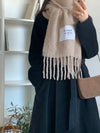 Baby Alpaca Plain Muffler Dark Beige - MAISON KITSUNE - BALAAN 6