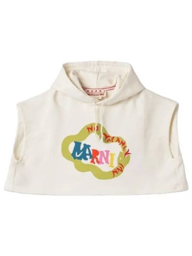 No Bacon City In Logo Short Sleeve Hooded White Sweatshirt - MARNI - BALAAN 1