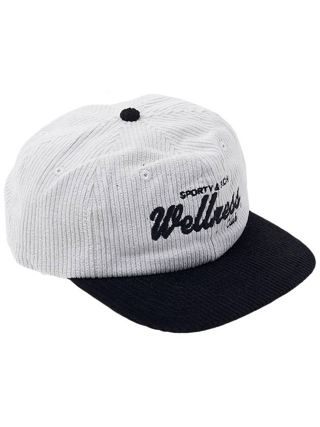 Wellness corduroy ball cap WELLNESS CLUB CORDUROY HAT BLACK WHITE - SPORTY & RICH - BALAAN 4