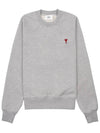 Cotton Heart Logo Sweatshirt Grey - AMI - BALAAN 2