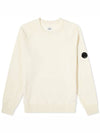 Lens Wappen Wool Knit Top Ivory - CP COMPANY - BALAAN.