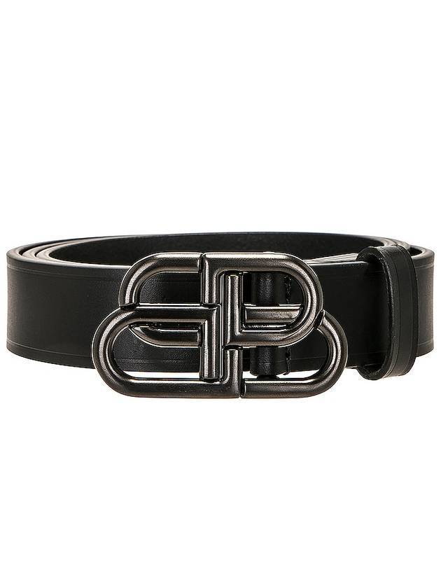 BB Logo Thin Calfskin Belt Black - BALENCIAGA - BALAAN 1