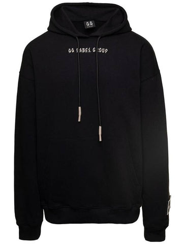 Black Hoodie With Contrasting Logo Embroidery In Cotton Man - 44 LABEL GROUP - BALAAN 1