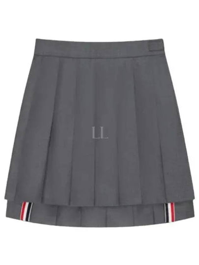 RMB Wool Mini Pleated Skirt Grey - THOM BROWNE - BALAAN 2