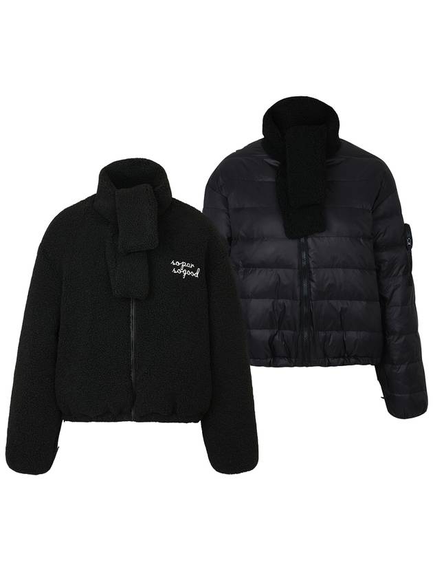 REVERSIBLE DUCK DOWN SHERPA PUFFER JACKETBlack - PLAYBOO - BALAAN 1