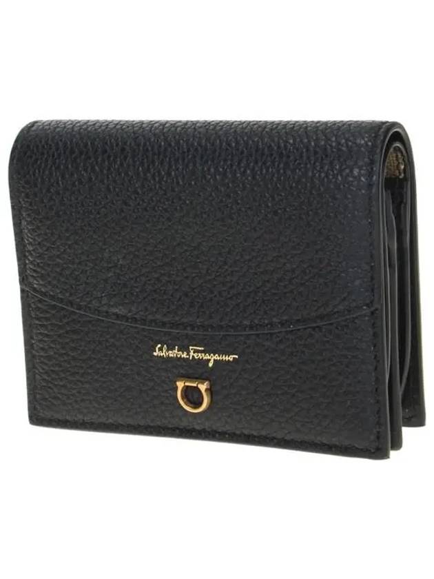 Small Logo Half Wallet Black - SALVATORE FERRAGAMO - BALAAN 3