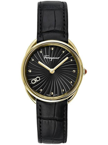 Women's Cuir Leather Watch Black - SALVATORE FERRAGAMO - BALAAN 1