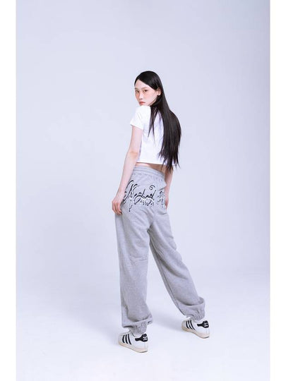 Metallic Logo Jogger Pants Grey - NAAIEEN - BALAAN 2