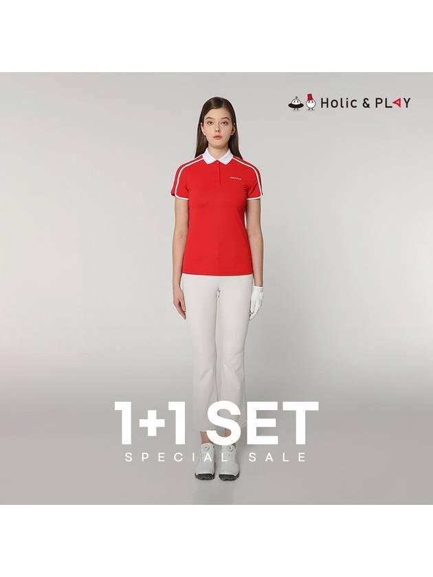 SET Women s Uveil Collar T shirt Bootcut Pants - HOLIC&PLAY - BALAAN 1