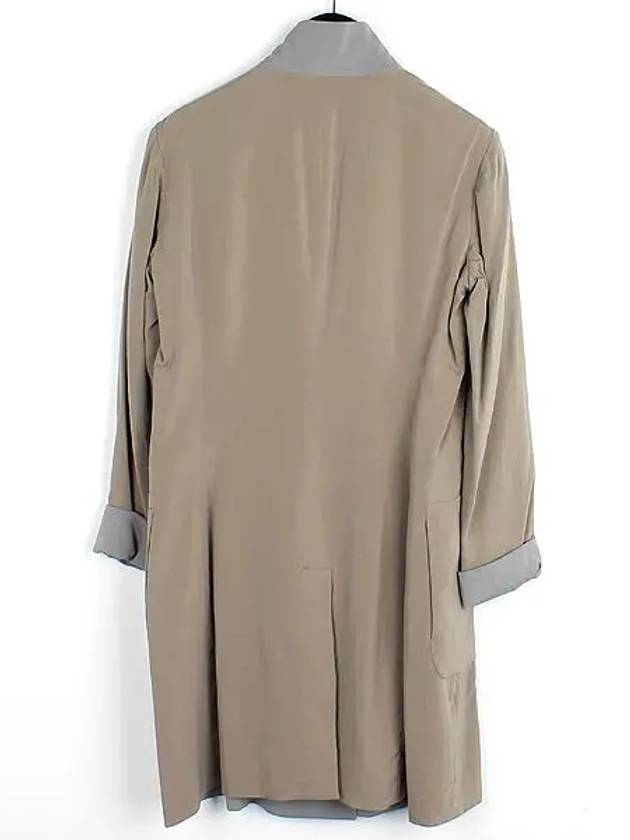 Light khaki beige gray color combination double sided women s trench coat - BRUNELLO CUCINELLI - BALAAN 3