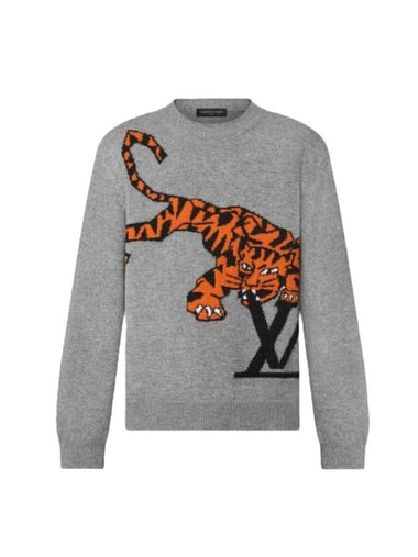 Tiger Intarsia Jumper Knit Top Grey - LOUIS VUITTON - BALAAN 1