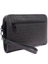 Intrecciato Documents Zipper Clutch Bag Gray - BOTTEGA VENETA - BALAAN 4