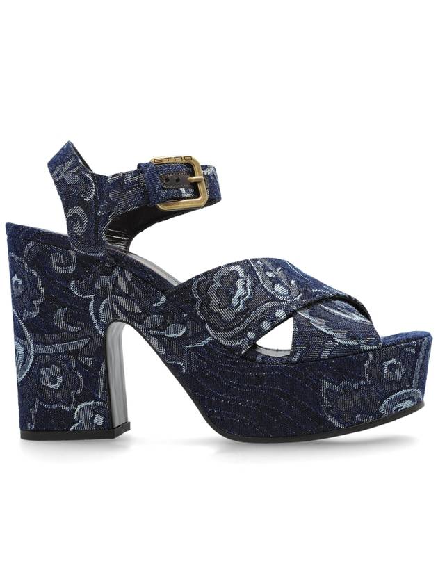 Etro Platform Sandals, Women's, Navy Blue - ETRO - BALAAN 1