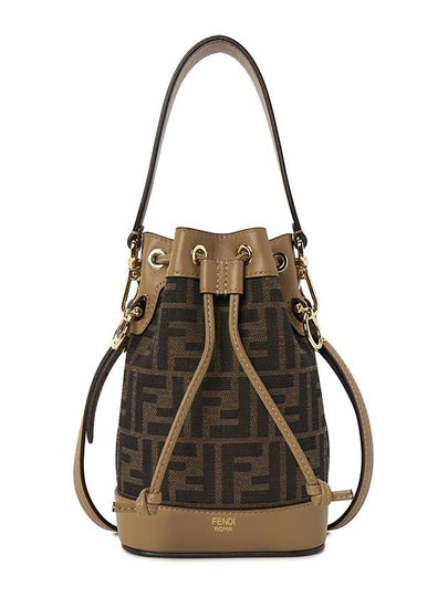 Mon Tresor FF Mini Fabric Bucket Bag Brown - FENDI - BALAAN 2