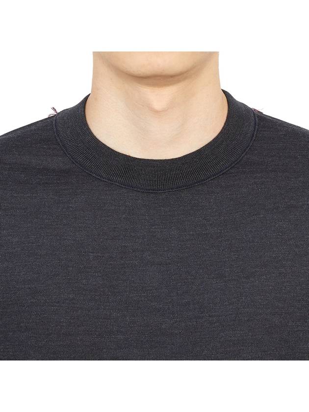 Back Stitch Crew Neck Wool Knit Top Charcoal - MAISON MARGIELA - BALAAN 7