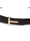 Reversible T Logo Leather Belt Dark Brown - TOM FORD - BALAAN 6