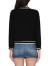 Kendra Button-Up Crew Neck Cardigan Black - TORY BURCH - BALAAN 5