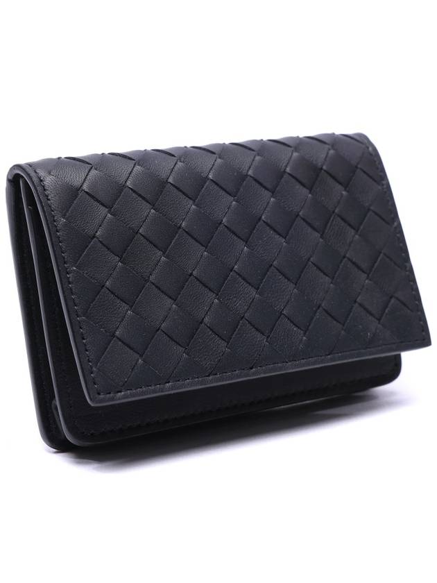 Intrecciato Flap Card Wallet Navy - BOTTEGA VENETA - BALAAN 4