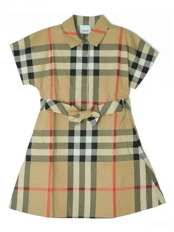 Kids Women s Tie Waist Check Dress 8053855 Others 271246 - BURBERRY - BALAAN 1