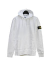 Men's Wappen Patch Cotton Hoodie White - STONE ISLAND - BALAAN 2