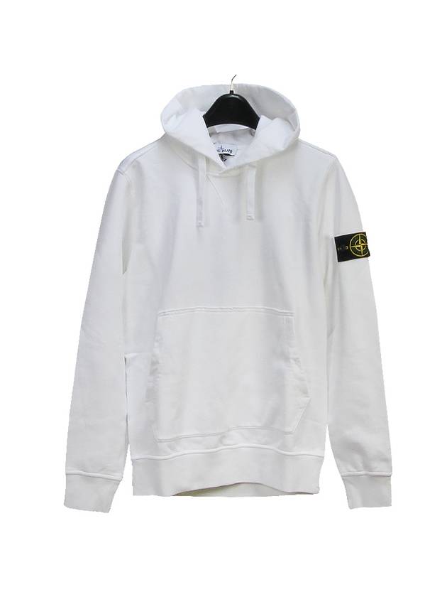 Men's Wappen Patch Cotton Hoodie White - STONE ISLAND - BALAAN 1