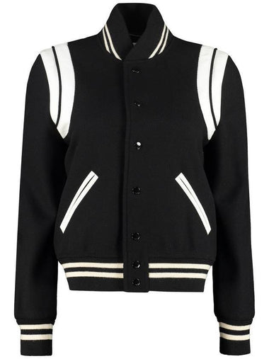 Teddy Jacket In Wool Black - SAINT LAURENT - BALAAN 1