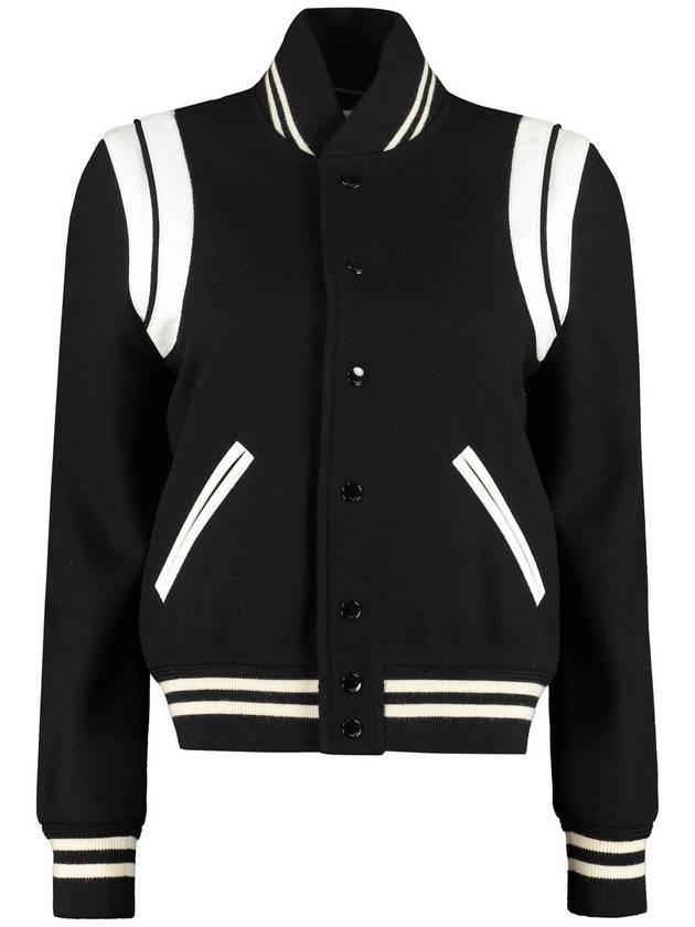 Teddy Jacket In Wool Black - SAINT LAURENT - BALAAN 1