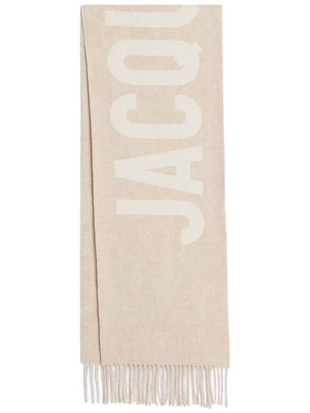 Lecharpe Fringe Logo Virgin Wool Muffler Beige - JACQUEMUS - BALAAN 2