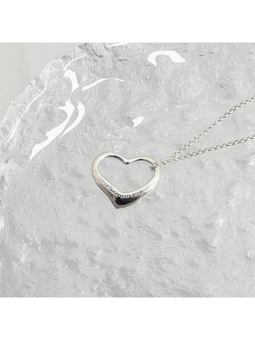 Tiffany El Seferti Open Heart Silver 925 Vintage Necklace 4ATIA3953 - TIFFANY & CO. - BALAAN 1