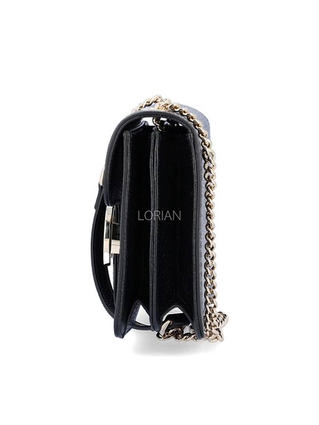 Interlocking GG Chain Small Cross Bag Black - GUCCI - BALAAN 4