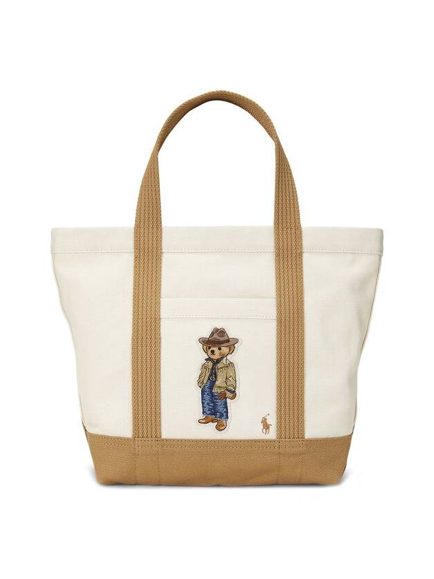 Bear Canvas Small Tote Bag Beige - POLO RALPH LAUREN - BALAAN 2