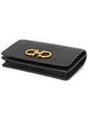 Gancini Leather Card Wallet Black - SALVATORE FERRAGAMO - BALAAN 4